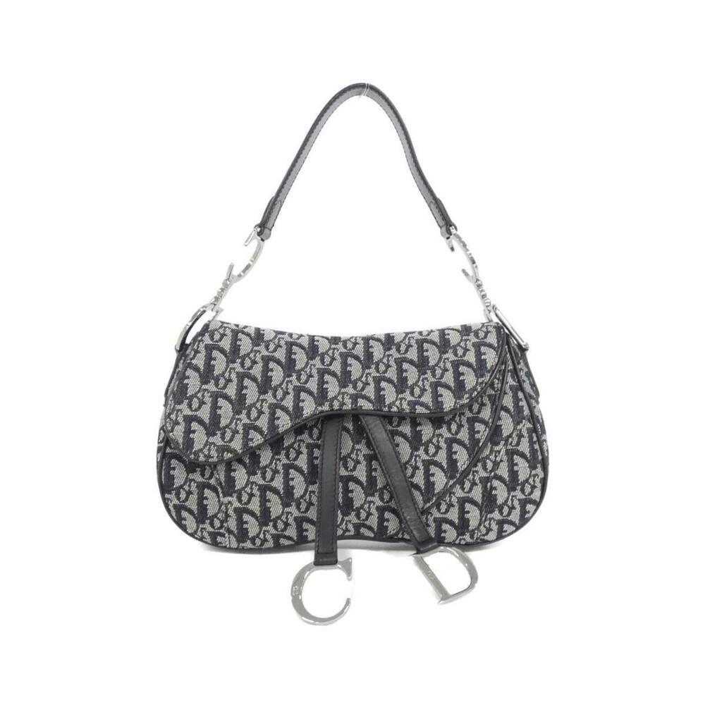 Christian Dior Oblique Saddle Bag black Gray Diorissimo Bag